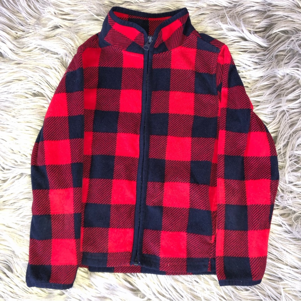 Kids Fleece Jacket Layering Bundle in Blue, Camo, and Lumberjack Plaid; Size 6 - Picture 7 of 12